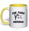 Чашка с цветной ручкой Fun with flags Солнечно желтый фото