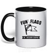 Mug with a colored handle Fun with flags black фото