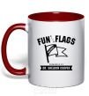 Mug with a colored handle Fun with flags red фото