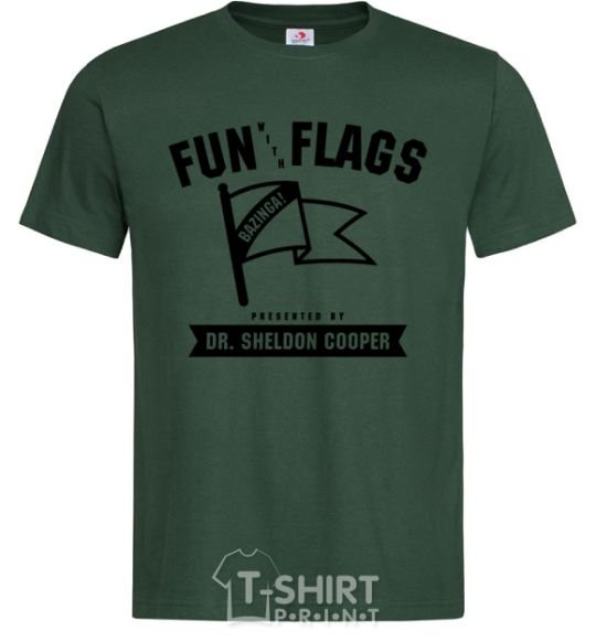 Men's T-Shirt Fun with flags bottle-green фото