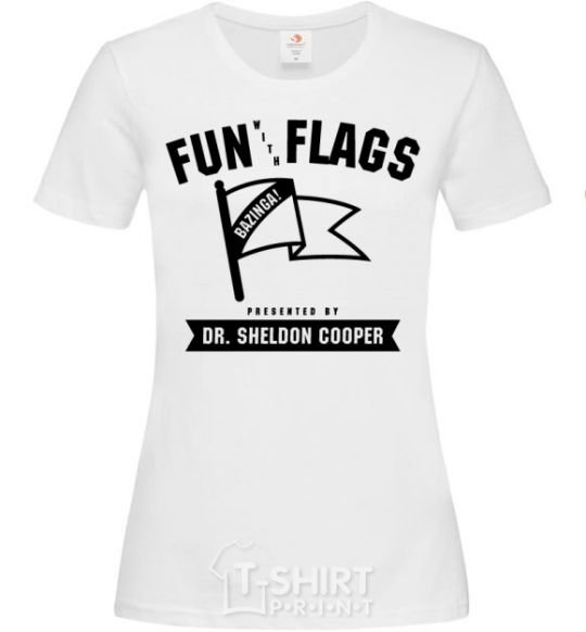 Женская футболка Fun with flags Белый фото