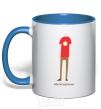 Mug with a colored handle Bugagashenki royal-blue фото