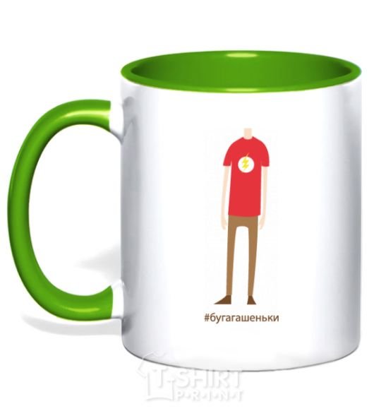 Mug with a colored handle Bugagashenki kelly-green фото