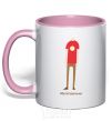 Mug with a colored handle Bugagashenki light-pink фото