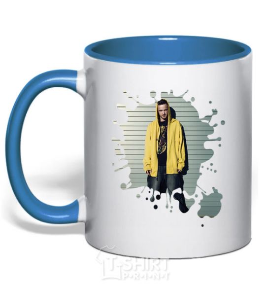 Mug with a colored handle Aron Paul royal-blue фото