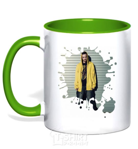 Mug with a colored handle Aron Paul kelly-green фото