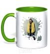 Mug with a colored handle Aron Paul kelly-green фото