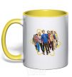 Mug with a colored handle The Big Bang Theory yellow фото