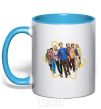 Mug with a colored handle The Big Bang Theory sky-blue фото