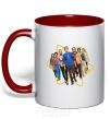 Mug with a colored handle The Big Bang Theory red фото