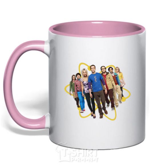 Mug with a colored handle The Big Bang Theory light-pink фото