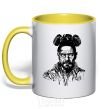 Mug with a colored handle Walter White yellow фото