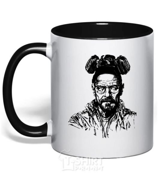 Mug with a colored handle Walter White black фото