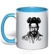 Mug with a colored handle Walter White sky-blue фото