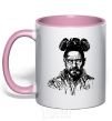 Mug with a colored handle Walter White light-pink фото