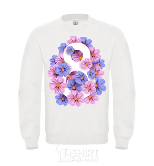 Sweatshirt Eight flowers White фото