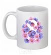 Ceramic mug Eight flowers White фото