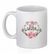 Ceramic mug Best sister ever flowers White фото