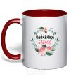 Mug with a colored handle The best grandmother red фото