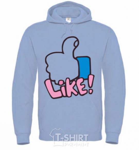 Men`s hoodie Like sky-blue фото