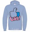 Men`s hoodie Like sky-blue фото