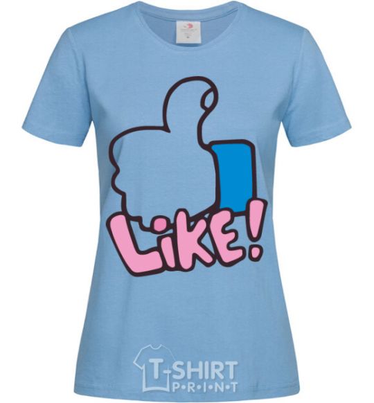 Women's T-shirt Like sky-blue фото