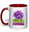 Mug with a colored handle Girl power red фото