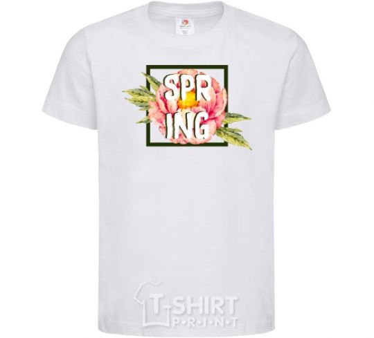 Kids T-shirt Spring peonies White фото
