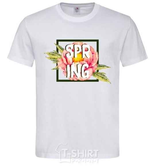 Men's T-Shirt Spring peonies White фото