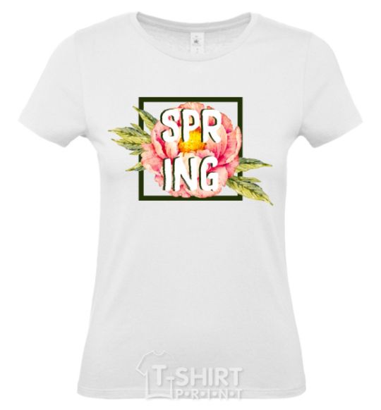 Women's T-shirt Spring peonies White фото