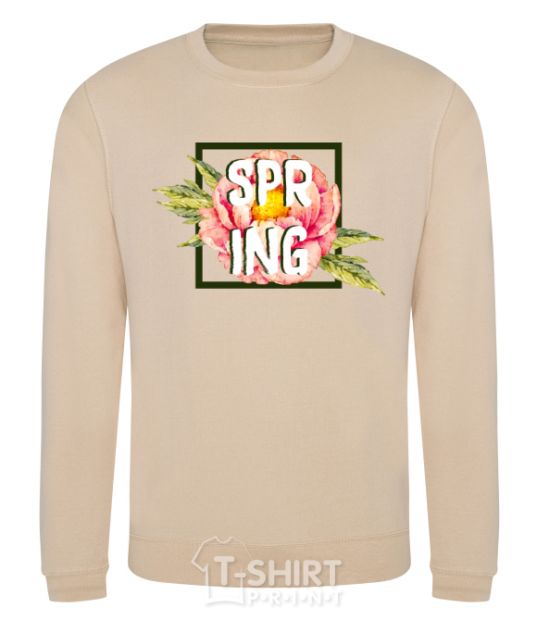 Sweatshirt Spring peonies sand фото