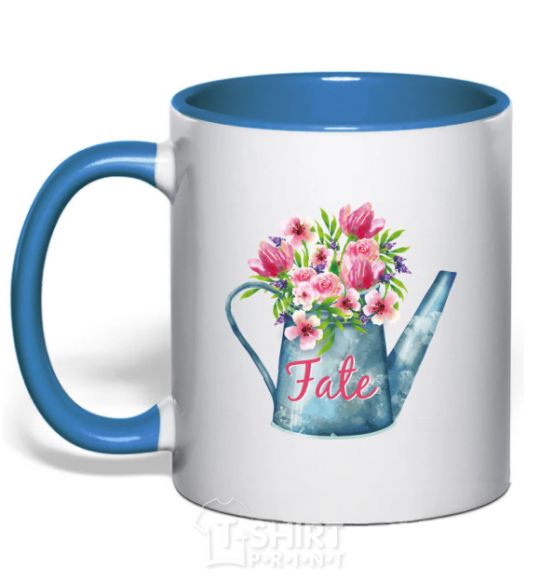 Mug with a colored handle Fate royal-blue фото