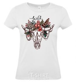 Women's T-shirt Wild skull White фото