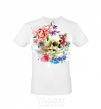 Men's T-Shirt Skull in flowers White фото