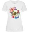 Женская футболка Skull in flowers Белый фото