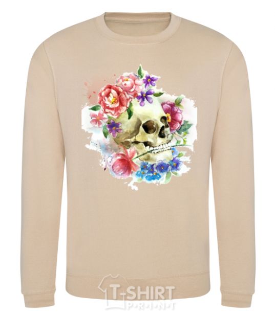 Sweatshirt Skull in flowers sand фото