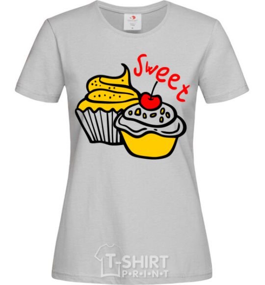 Women's T-shirt Sweet cakes grey фото