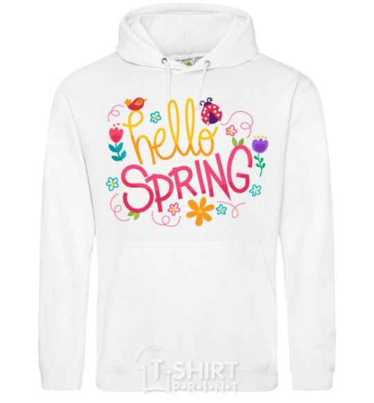 Men`s hoodie Hello spring White фото