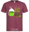Men's T-Shirt Eat drink and be irish beer burgundy фото