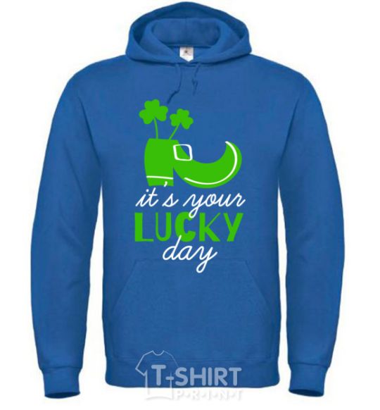 Men`s hoodie It's your lucky day royal фото