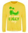 Sweatshirt It's your lucky day yellow фото