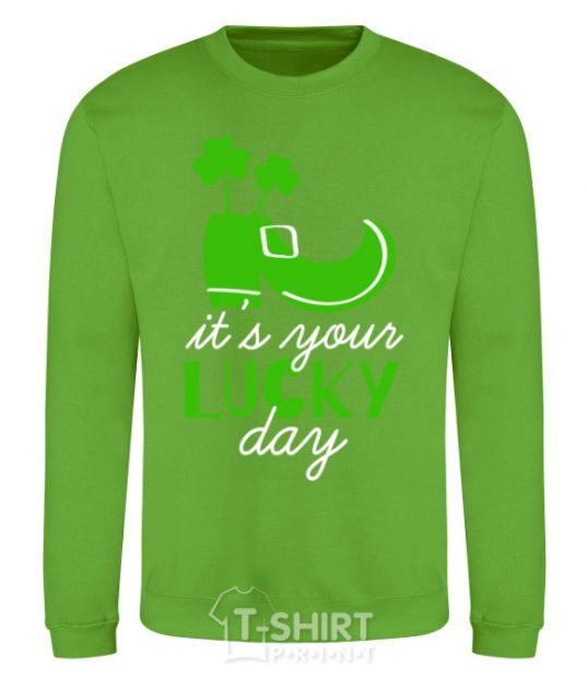 Sweatshirt It's your lucky day orchid-green фото