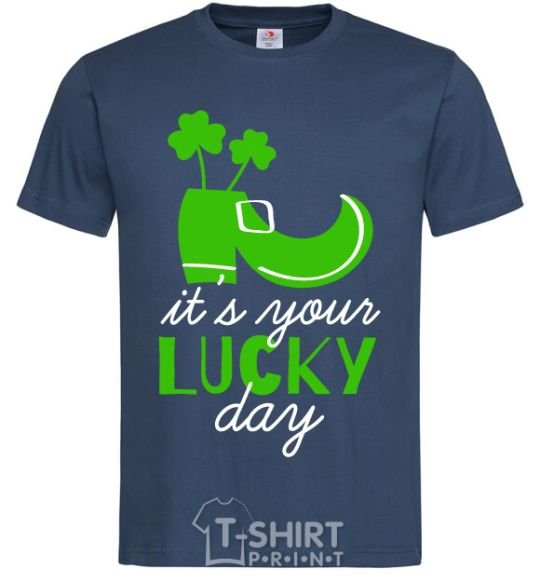 Мужская футболка It's your lucky day Темно-синий фото