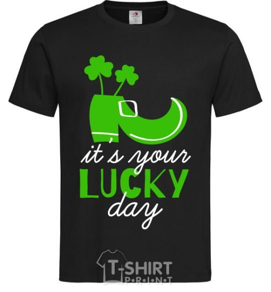 Мужская футболка It's your lucky day Черный фото