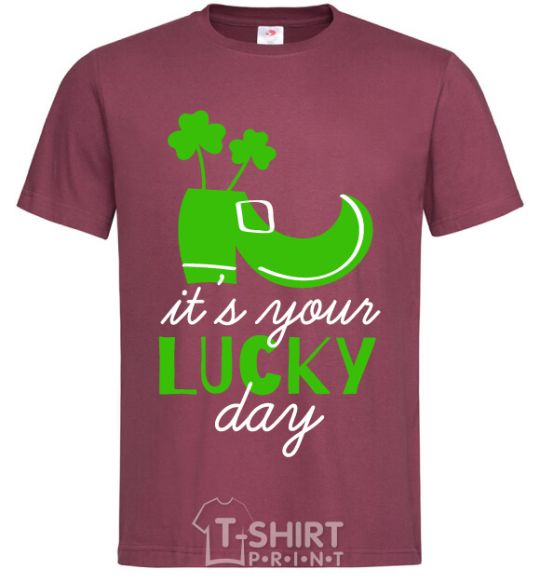 Men's T-Shirt It's your lucky day burgundy фото