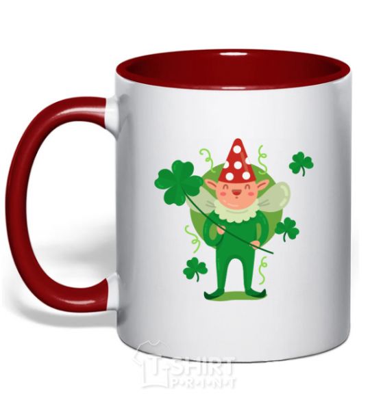 Чашка с цветной ручкой Fun elf Красный фото