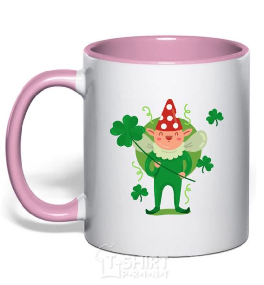 Чашка с цветной ручкой Fun elf Нежно розовый фото