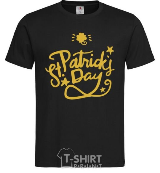 Men's T-Shirt St. Patricks Day stars black фото