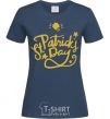 Women's T-shirt St. Patricks Day stars navy-blue фото