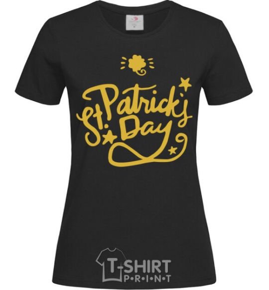 Women's T-shirt St. Patricks Day stars black фото